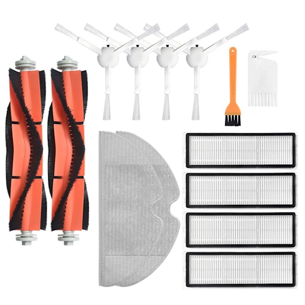 Hovedbørster, filtre, sidebørste for Mijia 1c feiemaskin og mopperobot, reservedeler
