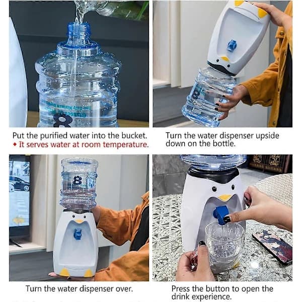 HA~Mini Vattendispenser med Kran, 8 Koppar Daglig Vattendispenser för Barn Hemsammankomster och Kontorskaraffer