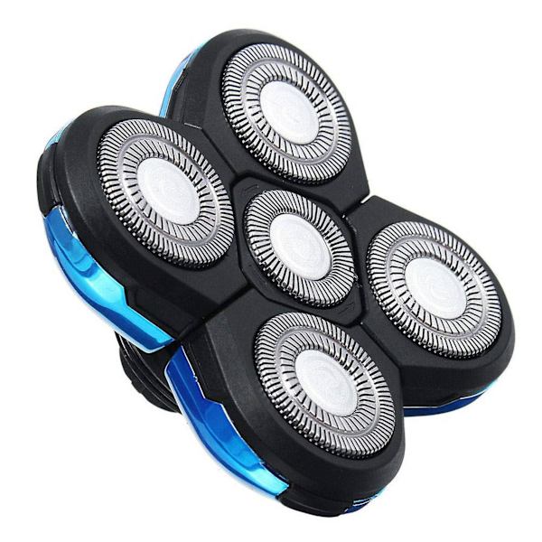 5d Elektriske Barbermaskiner Erstatningshoder Razor Blades Heads Bald(blå)
