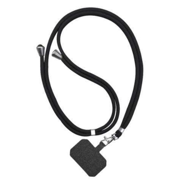/HH/Universal Crossbody Nylon Patch Telefon Snoddar Rep Mobiltelefon Svart