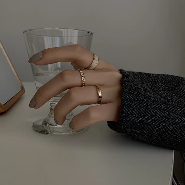 3 stk enkle tåringer for kvinner, allergivennlige fingerringer, min
