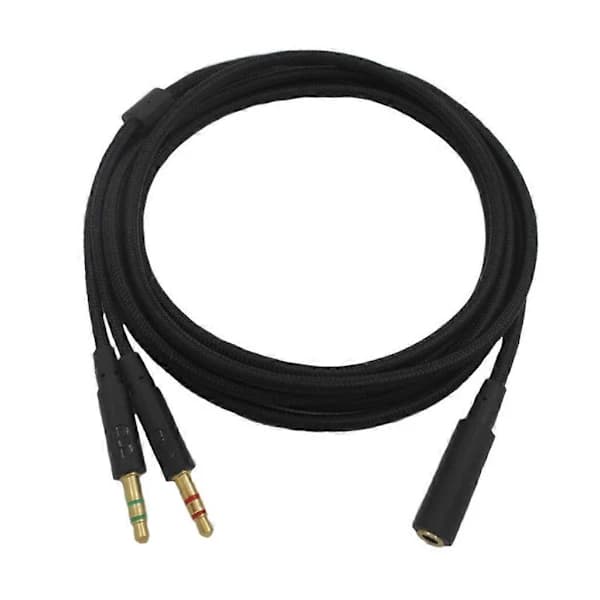 Erstatning 3,5 mm 2 i 1 Gaming Headset Lydforlengelseskabel For HyperX Cloud II/for Alpha/Cloud Flight Hodetelefoner For Comp