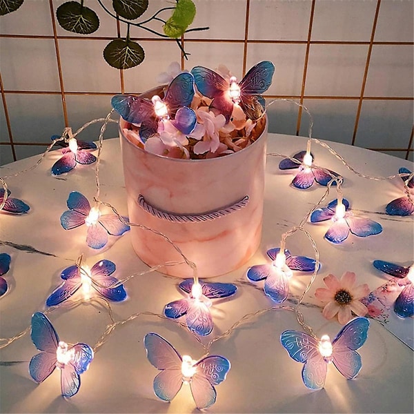 4 stk. 1m 10 LED Butterfly Fairy Light Strings Garland Piger Butterfly Fødselsdagsfest Bryllup Hjem Børn