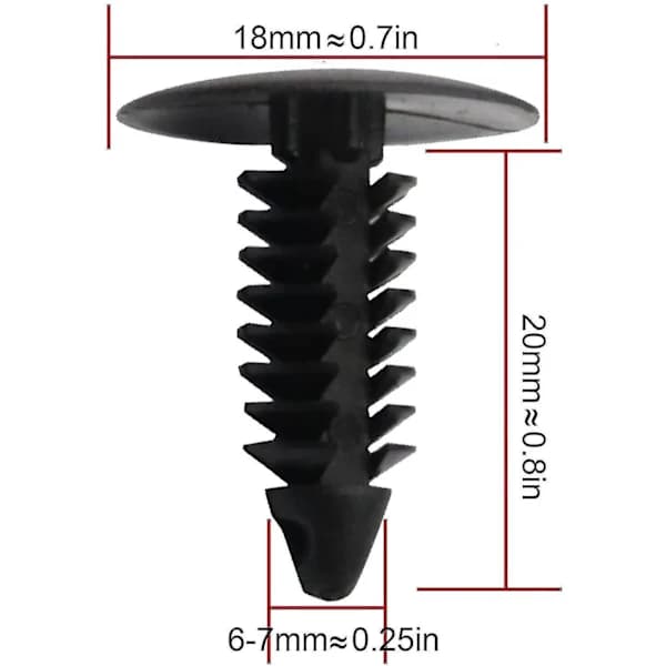 4 Stötfångarpluggar Främre Nummerskylt Hålskydd, Nytt 6-7mm Hål [] Svart