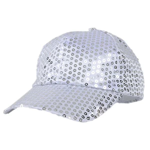 Kvinner Menn Glitter Paljetter Baseball Caps Snapback Justerbare Luer Sølv