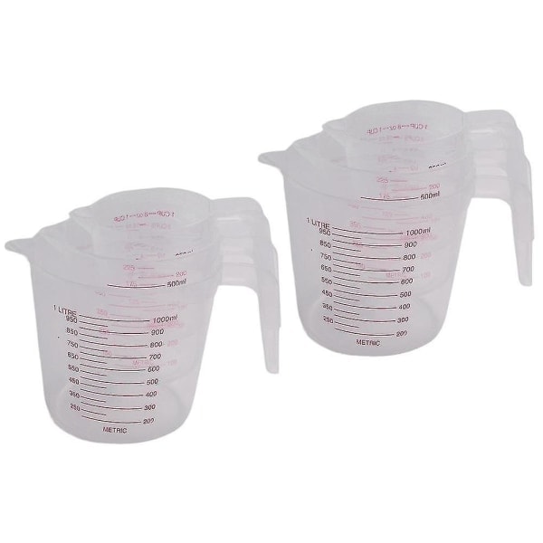 /HA/6-pack plastmätkannor Set Stor 4 koppar, 2 koppar och 1 kopp Kapacitet BPA-fria mätbägare med