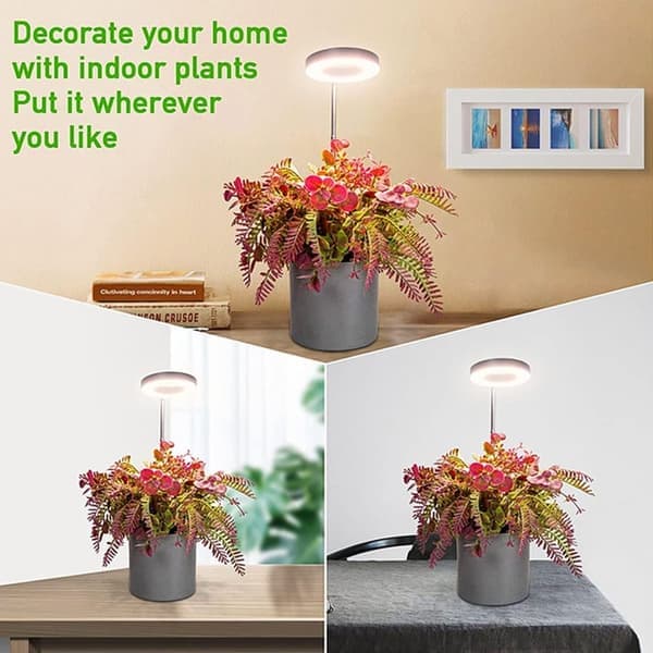 Plant Grow Light, Adjustable Height, Plant Growing Lamp with On/Off Timer (2/4/8 Hours) - Suitable for Small Plants