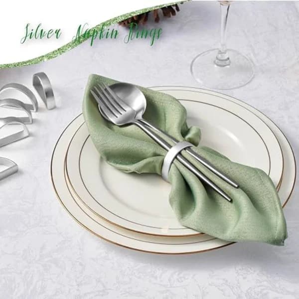 3,5x2,5 cm Sølv Servietringe Sæt med 6, Halvcirkelformede Metalliske Servietholdere, Efterår Thanksgiving Servietringe, C