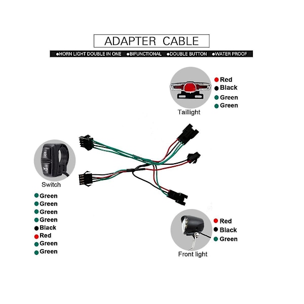 E-cykel Switch Dk336 Med Framlykta Baklykta S M Plug Varningsljus Blinkers Och Signalhorn Ebike Ac