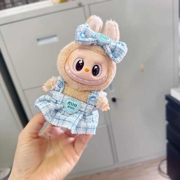 [HH] 17cm Labubu Dockkläder Söta Plyschdockans Kläder Monster Outfit Tillbehör Prinsessklänning Pärla Mini Rosa Prinsessklänning general 1