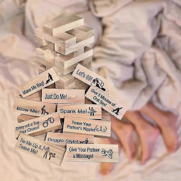 Super Naughty Block Tower Game - Paraktiviteter, Flirtfulde Date-Ideer, Træspil til Par