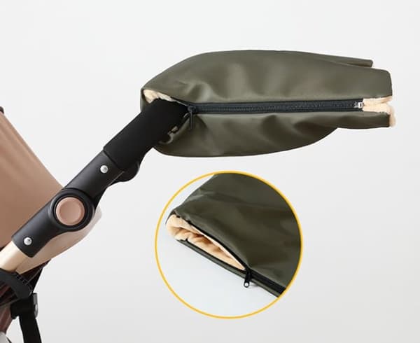 Barnvagnshandmuff, Vattentät Vindtät Yttersida, Varm Fleece- och Bomullsfoder, Universell Passform för Vinterbarnvagn och Barnvagnsutflykter