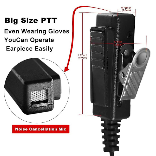 Öronsnäcka Akustisk Slang Radio Öronsnäcka Tvåvägs Headset Med Mikrofon Apx6000 Apx4000 Apx7000