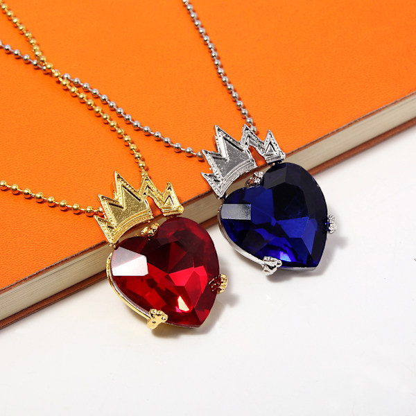 Rødt hjerte halskjede Descendants kostyme Queen of Hearts Princess Halloween smykker for jenter Valentinsdag gave