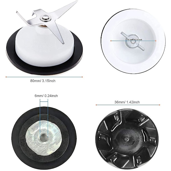9704230 Blender Koblingsudskiftningsdele kompatible med Kitchenaid, 4-bladet blenderkniv og blenderkobling Wi