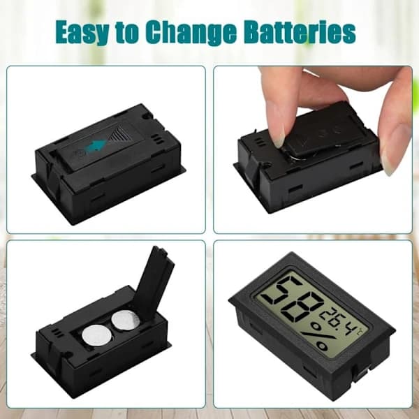 HA~Mini Hygrometer Termometer Pakke - for Bil Drivhus Hjemmekontor Celsius (°C)