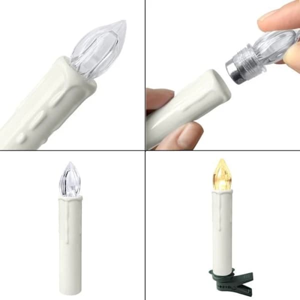 XMTECH LED Flameless Candles, 20-Pack LED Christmas Tree Candles with Real Red Remote Control and Timer