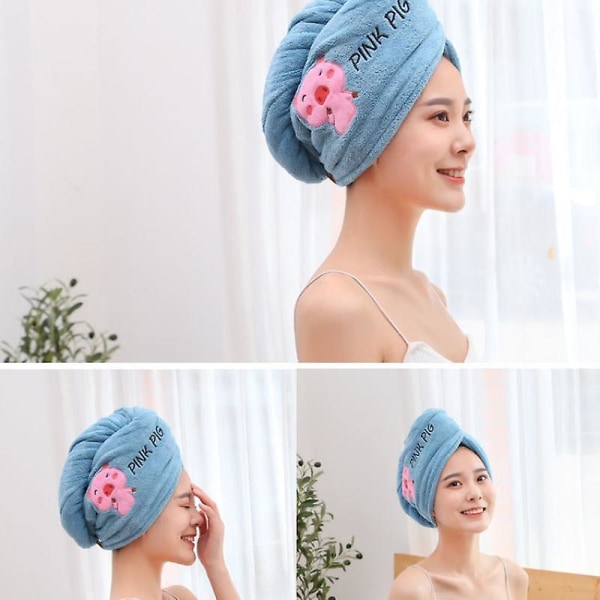Kvinne Jente Håndklær Bad Mikrofiber Håndkle Rask Tørking Hår Håndkle Magisk Dusjhette Dame Turban Hodeinnpakning