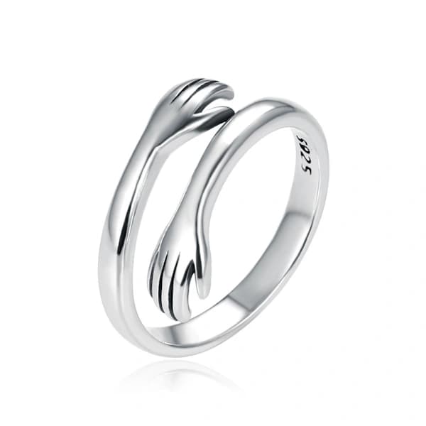 Krama ring, 925 Sterling Sølv Justerbar Kramring Åpen Ring