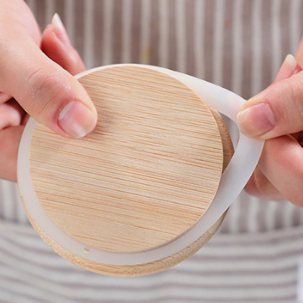10 st bambu trälock lufttät burk flaskor burkar matbehållare te kaffebönor godisburk
