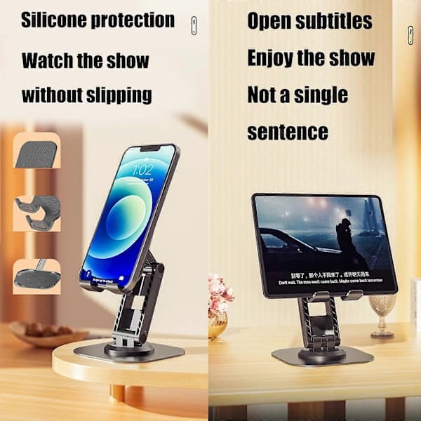 Mobiltelefonholder Tablet Support Lazy Bracket til Video Visning Live Bærbar Foldbar Holder Telefonstativ Cool Sort