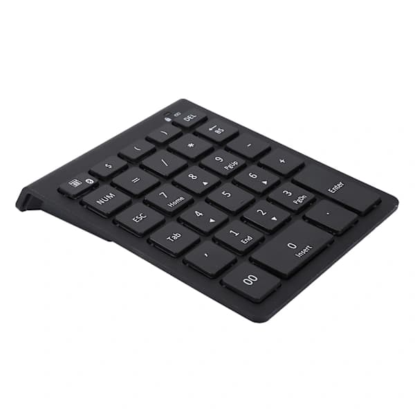 28-tasters, Mini, Numpad, Trådløs, BT3.0, Numerisk, Tastatur, Sort