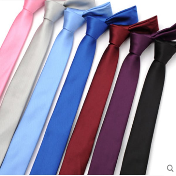Smal / slimmad enfärgad slips -Ljusrosa