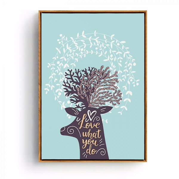 Wekity Cartoon Deer Bear Väggkonst Canvas Tryck Affisch, Enkelt Mode Vattenfärg Konst Ritning Dekor för Hem Vardagsrum Sovrum Kontor och Barn