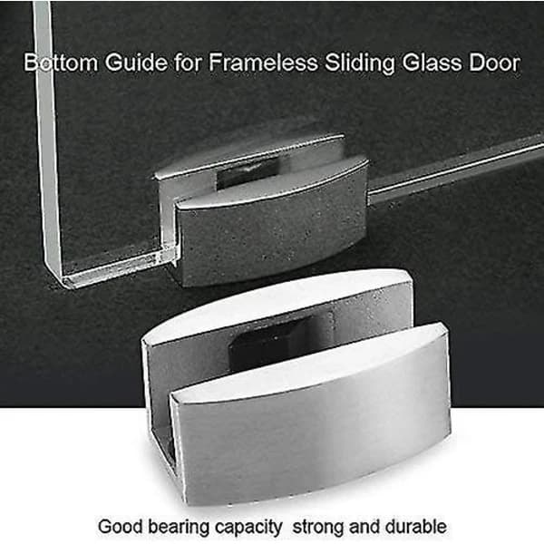 2 Deler Rustfritt Stål 304 Glass Skyvedør Gulvguide Gulvrulle Guidesystem Tilbehør