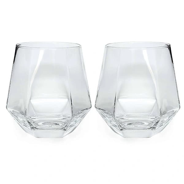 Dricksglas Vatten Juice Glas Set i Hexagon Design 240 ml Diskmaskinssäkert Transparent 4-pack