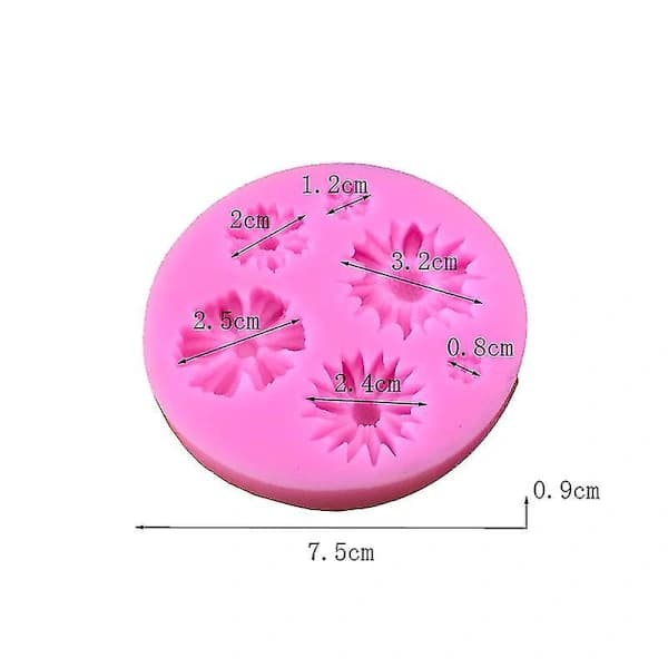 3 st blomformade silikonformar, fondantformar chokladrosform