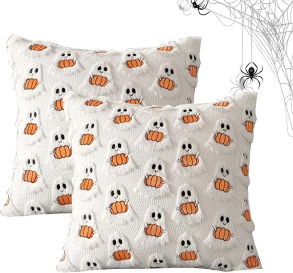 Halloween Kuddfodral för soffan - Pumpa Spöke Kuddfodral för soffa - 2-pack