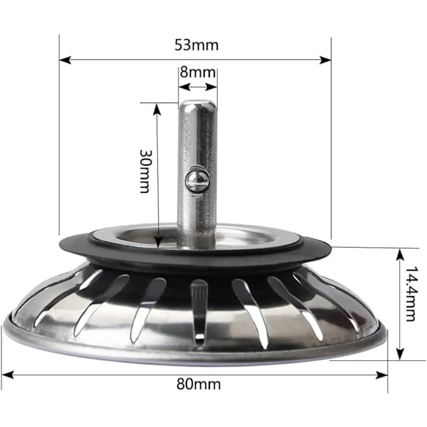 2 stk. Vaskepropper Kjøkkenavløpsplugger Rustfritt Stål Vaskepropp Erstatning med 18 Hull Plugg Vaskepropp Vanntett Vaskepropp Diameter 78mm