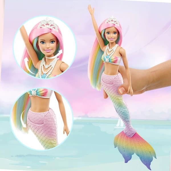 Barbie Dreamtopia Rainbow Magic Mermaid Doll with Color Change Feature