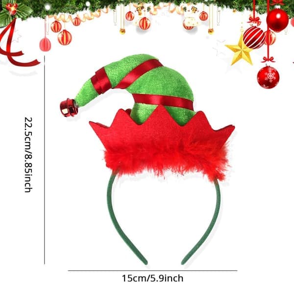 Tomteluva Hårband - 1 st Grön - Festlig Juldekoration