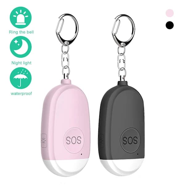 To USB-oppladbare 130db sikkerhetsalarmer for kvinner, barn og eldre