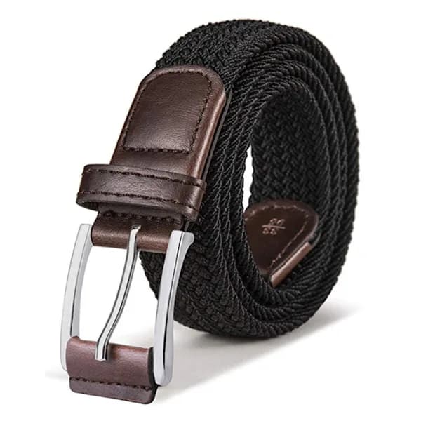 HA-Bælte til mænd 2-pak, herregave stretch flettet webbælte elastisk til afslappede golfjeans 105 cm