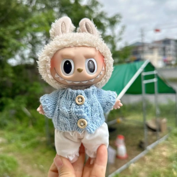 [HH] 17cm Labubu Popmarts Vaatteet ja Asusteet Nukke Macaron Paita Setti Täytetty Pehmo Sopii Vain Kangas 17CM 13