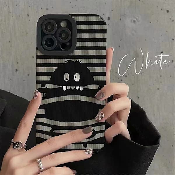 Etui for iPhone 16 Pro, tegneseriemonsterdesign, PU-lær + TPU-telefonskall