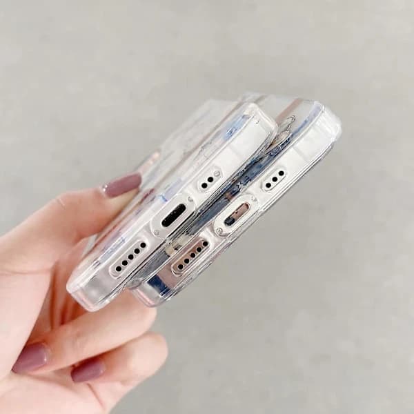 Transparent elektropläterat blomfodral för iPhone 14 Plus