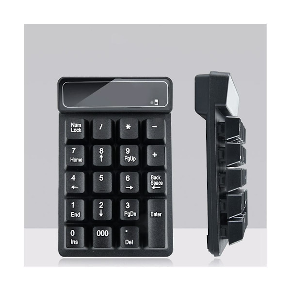 2.4 GHz trådløst tastatur Mini USB numerisk tastatur 19 taster taltastatur Numpad modtager til regnskab