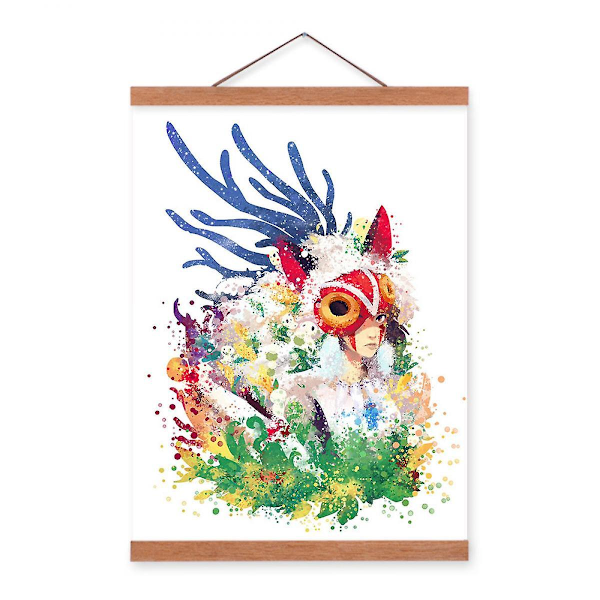 Wekity Forest Princess Väggkonst Canvas Tryck Affisch, Enkelt Mode Vattenfärg Konst Ritning Dekor för Hem Vardagsrum Sovrum Kontor och Barnrum