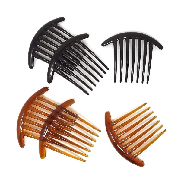 6pcs Plastic 7 Tooth French Twist Combs Hair Side Combs Clips Accessory (4inch)