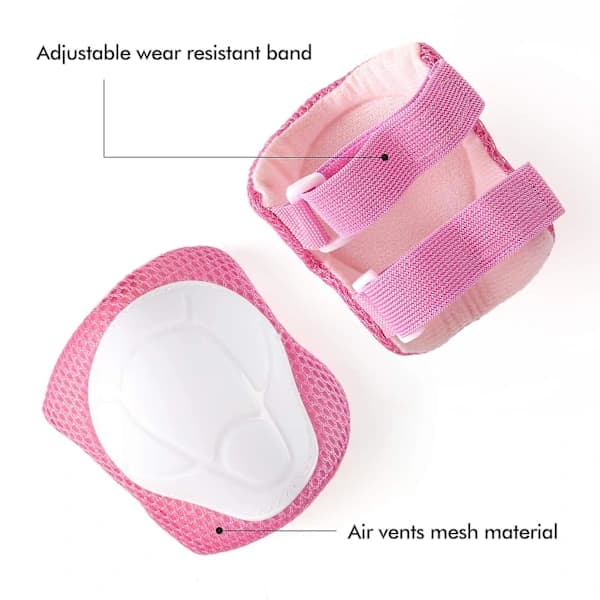 Barnskyddsutrustning set, knäskydd armbågsskydd handledsskydd 6 st
