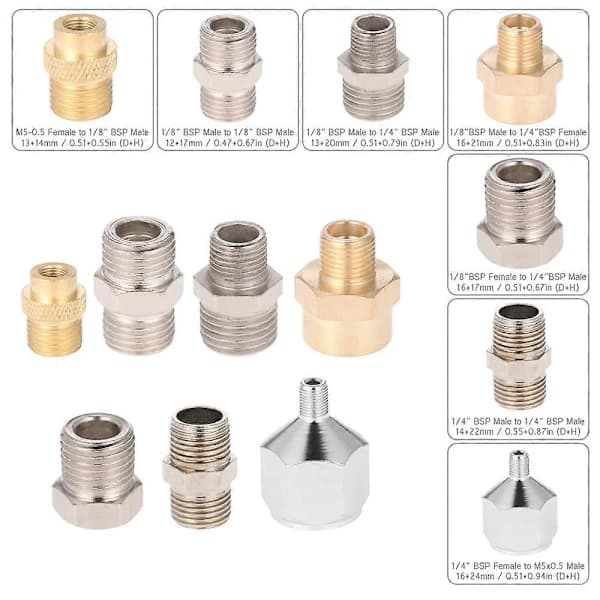 Professionellt 7-delars Airbrush Adapter Kit Kopplingsset För Kompressor & Airbrushslang []