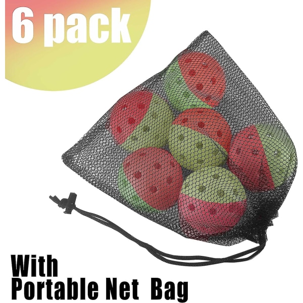 Pickleballs 6-pack Pickleballbollar Uppfyller USAPA-krav | Välj inomhus eller utomhus | Dubbelton Luminous Grön Blå Rosa Tangerin Gul