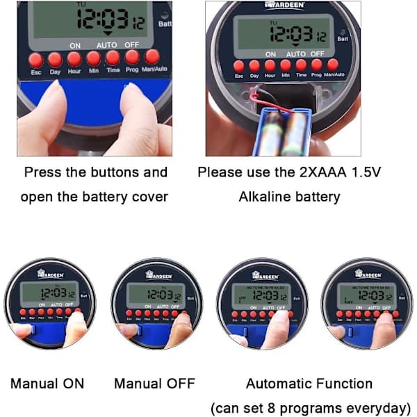 Elektronisk timer Hage vanning kontroll Digitalt intelligent vanningssystem LCD vanntett, intet vanntrykk