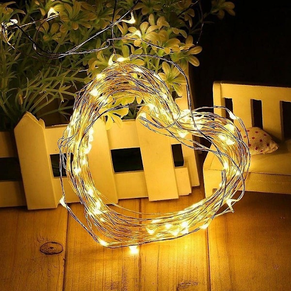 Ljusslinga, 50 LED USB-slinga i koppartråd för inomhus- och utomhusbelysning, sovrumsdekoration, bröllop, fest, jul, träddekoration