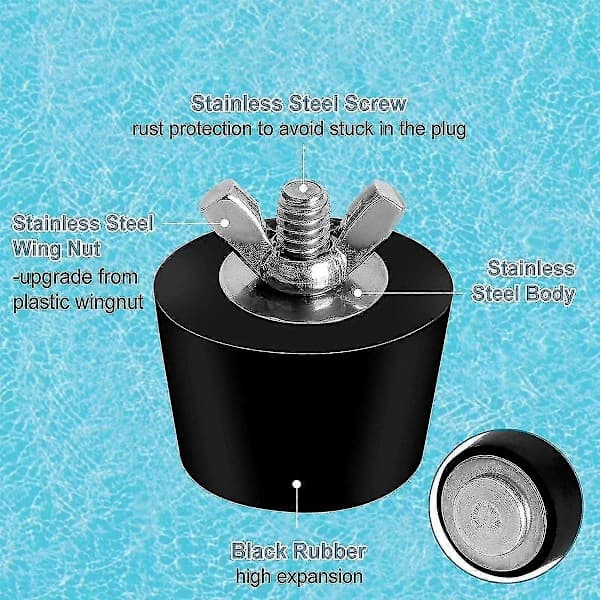 6-pak 3 Størrelser Pool Vinterforseglingsprop til Poolhuller, Ekspansionspropper til Overjordisk Pool Skimmer - På lager