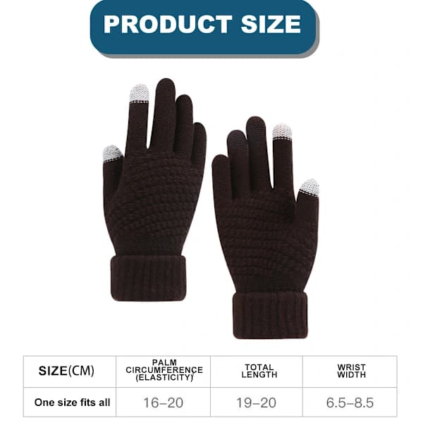 4 par dame vinter touchscreen handsker varme fleeceforede strikkede handsker elastisk manchet vinter sms-handsker Brun + fuchsia + hvid + grå